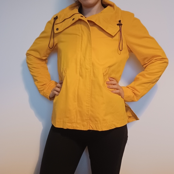 Zara Bright Yellow Cotton Spring/Fall Jacket - Picture 8 of 13